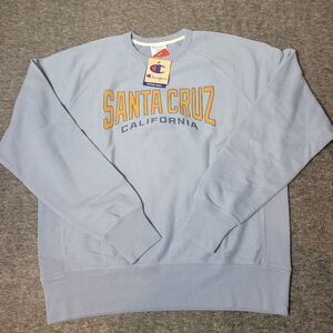 Vtg Champion Reverse Weave Santa Cruz California Size L Blue Crewneck Sweatshirt